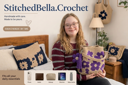 Handmade Crochet Flower Bags