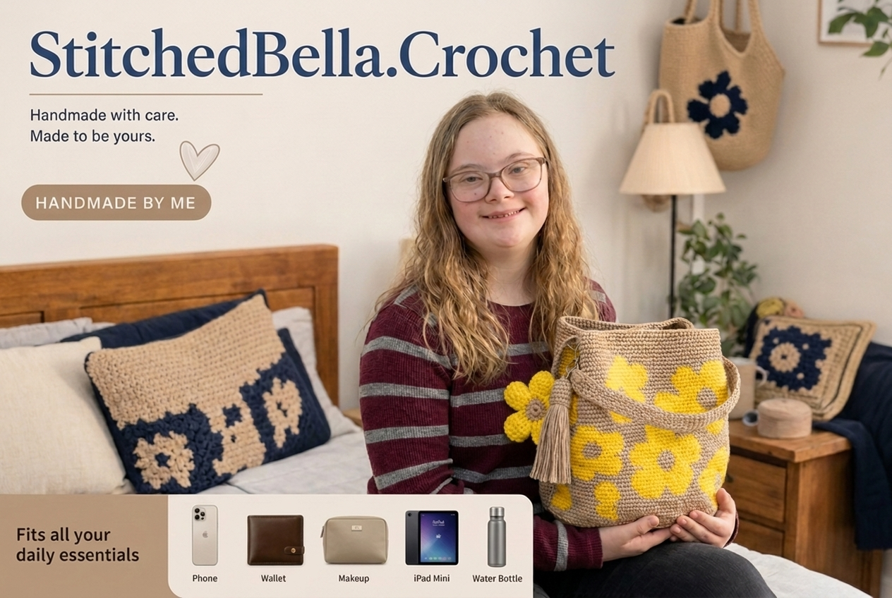 Handmade Crochet Flower Bags